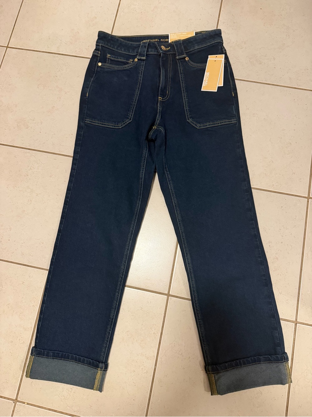 Michael Kors Dark Navy Straight-Leg Jeans